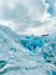 Chilling view of serac with trekking in Los Glaciares National Park, Argentina