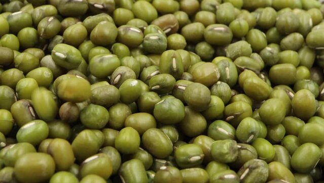 Close up mung bean isolated white background.	