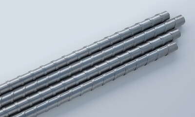 3D rendering of reinforcements steel TMT bars