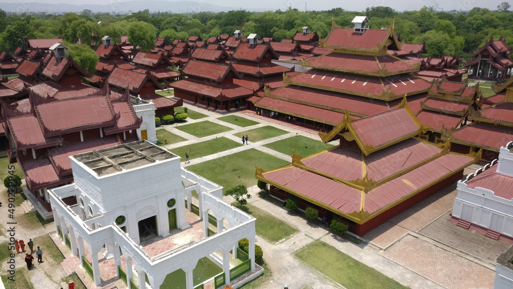 Poster mandalay palace, located in mandalay, myanmar. the last royal palace of the last burmese monarchy.