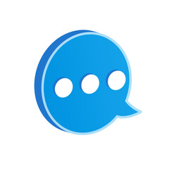 Fototapeta premium Modern 3D speech bubble icon illustration design. Social media chat vector art symbol.