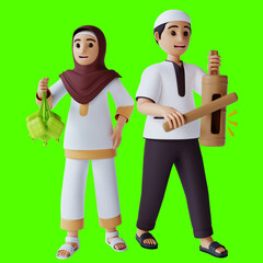 Obraz premium 3d render 3d rendering Welcoming Eid Al-Fitr