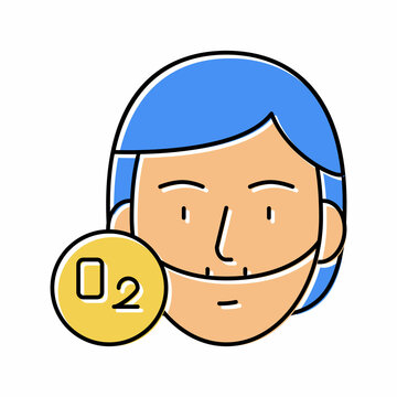 human breath oxygen tool color icon vector illustration