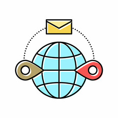 sending abroad color icon vector illustration