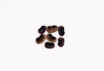 Dried beans isolated on white background. bean pods