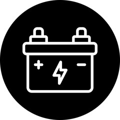 car battery glyph icon