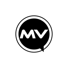 MV letter logo design with white background in illustrator, vector logo modern alphabet font overlap style. calligraphy designs for logo, Poster, Invitation, etc.