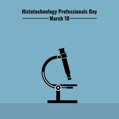 Microscope Icon Vector, Histotechnology Professionals Day, suitable for social media post templates, posters, greeting cards, banners, backgrounds, brochures. Vector Illustration