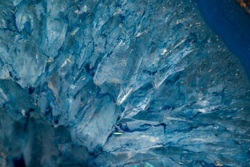 blue and aqua geode quartz crystal abstract nature background