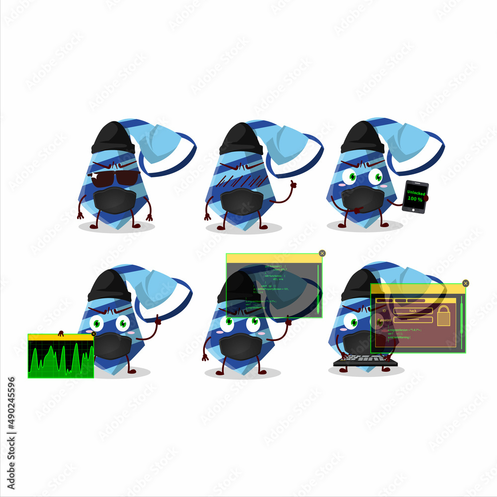 Sticker A Hacker blue tie character mascot with