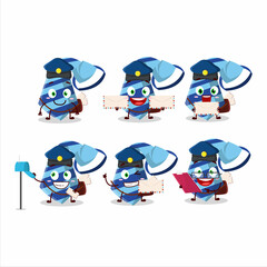 A picture of cheerful blue tie postman cartoon design concept