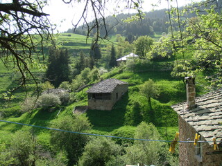 Landscape in mountain and some very old houses 
