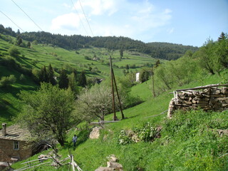 Landscape in mountain and some very old houses 