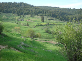 Landscape in mountain and some very old houses 