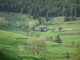 Landscape in mountain and some very old houses 
