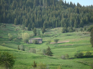 Landscape in mountain and some very old houses 