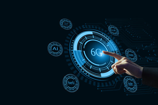 abstract poiter to 6G network, high-speed mobile Internet, new generation networks