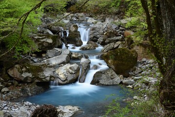 Fantastic green and blue waterfall