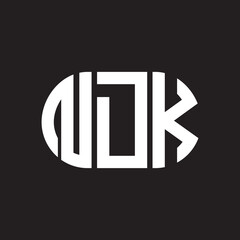NDK letter logo design on black background. NDK creative initials letter logo concept. NDK letter design.