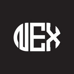 NEX letter logo design on black background. NEX creative initials letter logo concept. NEX letter design.