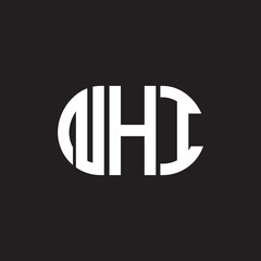 NHI letter logo design on black background. NHI creative initials letter logo concept. NHI letter design.