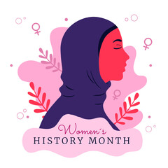 Women's history Month concept. Flat Style. Feminist. March.