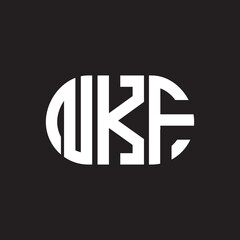 NKF letter logo design on black background. NKF creative initials letter logo concept. NKF letter design.