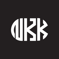 NKK letter logo design on black background. NKK creative initials letter logo concept. NKK letter design.