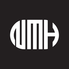 PrintNMH letter logo design on black background. NMH creative initials letter logo concept. NMH letter design.
