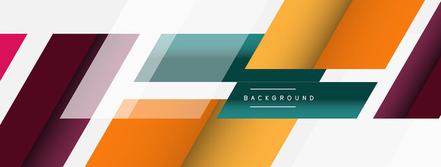 Vector background. Abstract overlapping color lines design with shadow effects. Illustration for wallpaper banner background or landing page