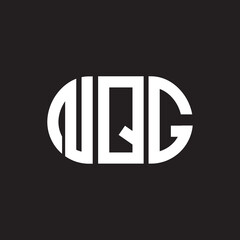 NQG letter logo design on black background. NQG creative initials letter logo concept. NQG letter design.