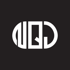 NQJ letter logo design on black background. NQJ creative initials letter logo concept. NQJ letter design.