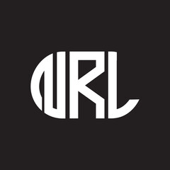 NRL letter logo design on black background. NRL creative initials letter logo concept. NRL letter design.