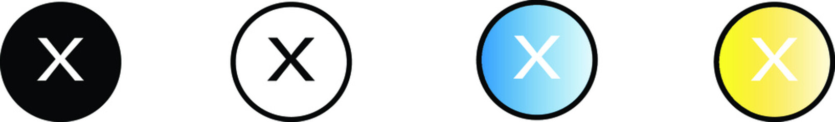 Check mark icons in black color.  Check mark black line icons. Vector illustration.  Cross and Check mark symbol icon vector design template