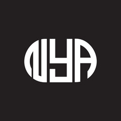 NYA letter logo design on black background. NYA creative initials letter logo concept. NYA letter design.
