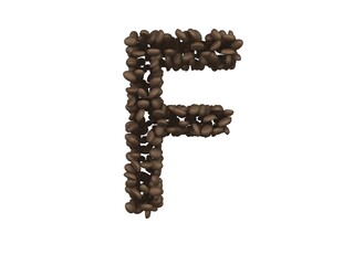 Coffee Bean Themed Font  Letter F