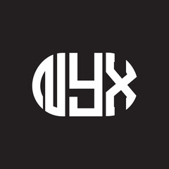 NYX letter logo design on black background. NYX creative initials letter logo concept. NYX letter design.