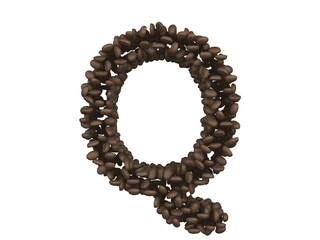 Coffee Bean Themed Font  Letter Q