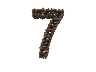 Coffee Bean Themed Font  Number 7