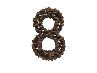 Coffee Bean Themed Font  Number 8