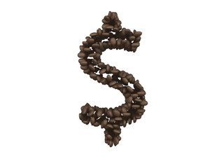 Coffee Bean Themed Font  Dollar Sign