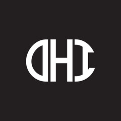 OHI letter logo design on black background. OHI creative initials letter logo concept. OHI letter design.