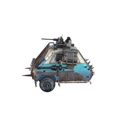 Fototapeta premium Apocalyptic car with weapon and equipment. 3d rendering - 3d illustration.