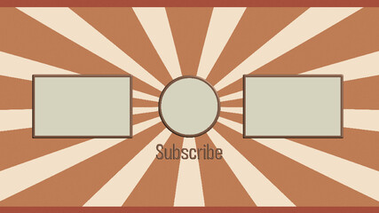 Youtube End Screen vintage theme. Youtube Video Template, background, Outro Card, endscreen, banner, channel. Social media design