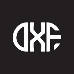 Obraz premium OXF letter logo design on black background. OXF creative initials letter logo concept. OXF letter design.