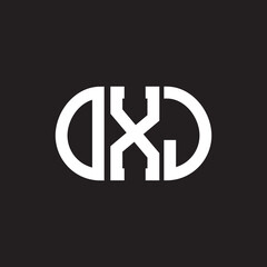 OXJ letter logo design on black background. OXJ creative initials letter logo concept. OXJ letter design.OXJ letter