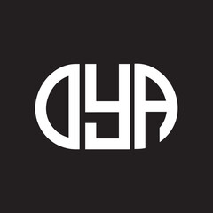 OYA letter logo design on black background. OYA creative initials letter logo concept. OYA letter design.
