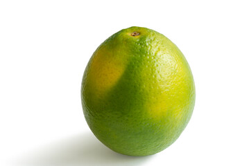 Fresh raw orange on white isolated background