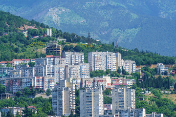 Urban landscape with buildings. Yalta, Crimea