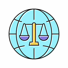 international jurisprudence color icon vector illustration
